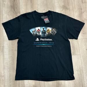 Vintage Playstation Game Experience 2015 Black Tee T Shirt size XL B14